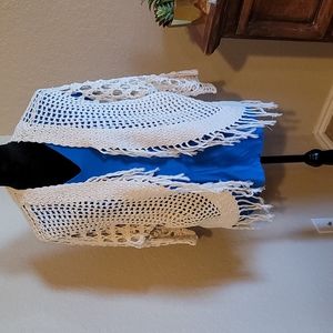 Size 2 Creme White Chicos 100% Cotton Knitted Cardigan